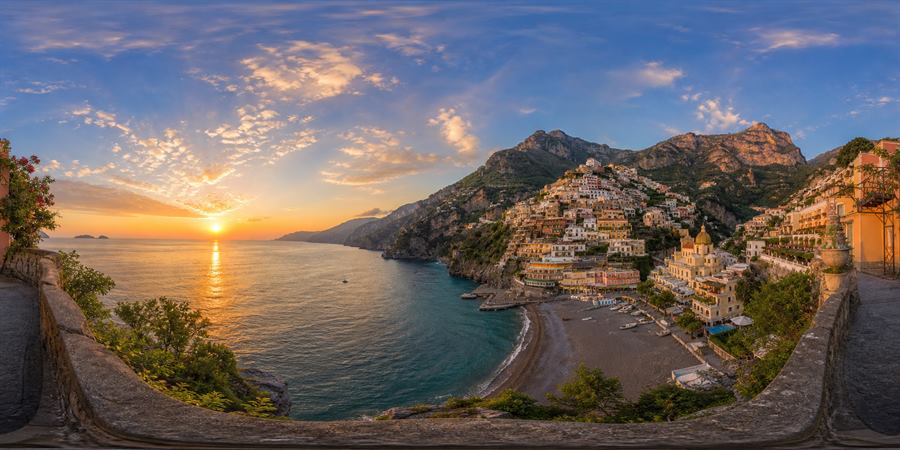 Amalfi Coast Positano Sunset Panorama 360 panoramic photo