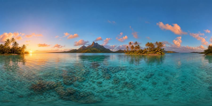 Bora Bora Lagoon Sunrise 360 panoramic photo