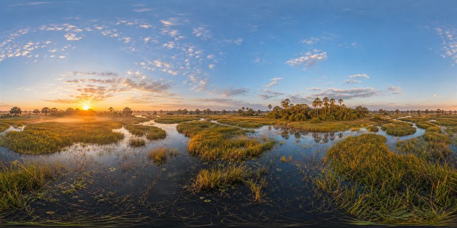 Botswana Okavango Delta Sunrise Panorama 360 panoramic photo