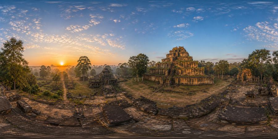 Cambodia Koh Ker Temple Sunrise Panorama 360 panoramic photo