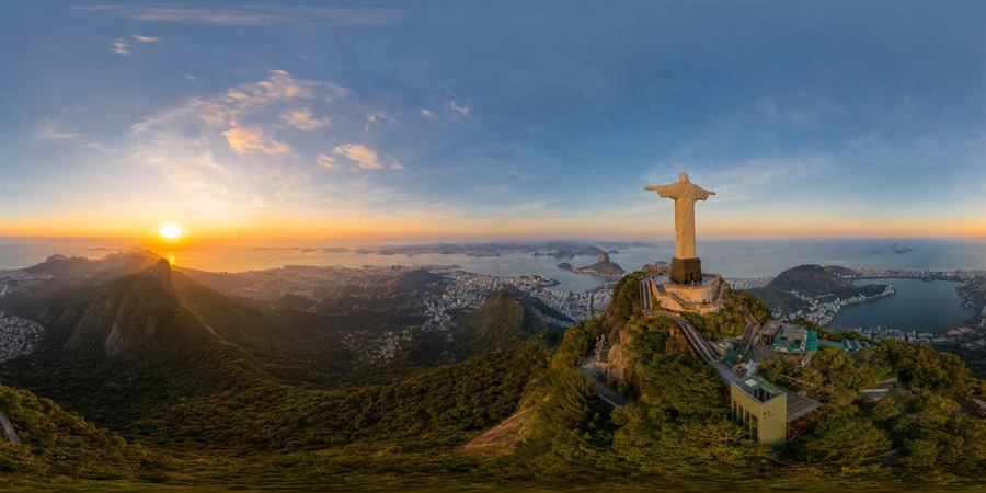 Christ the Redeemer Rio Sunrise 360 panoramic photo