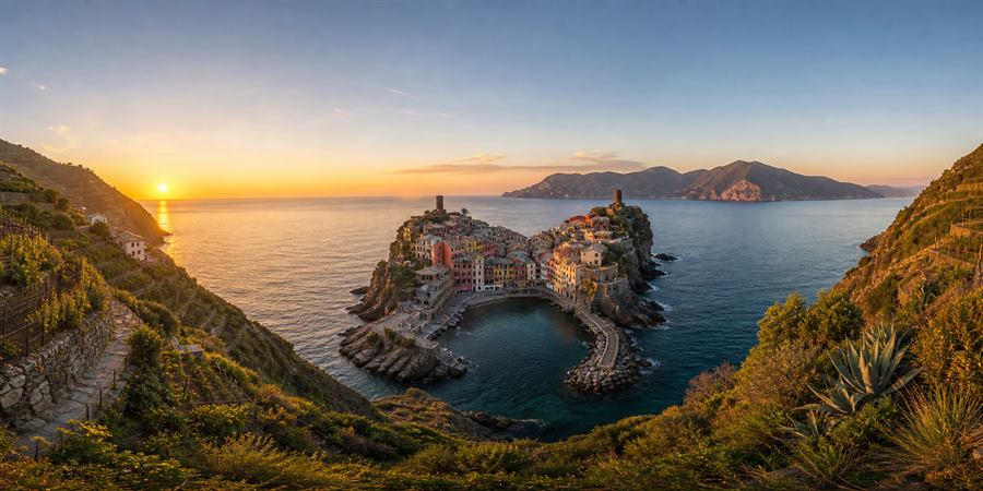 Cinque Terre Vernazza Sunset 360 panoramic photo