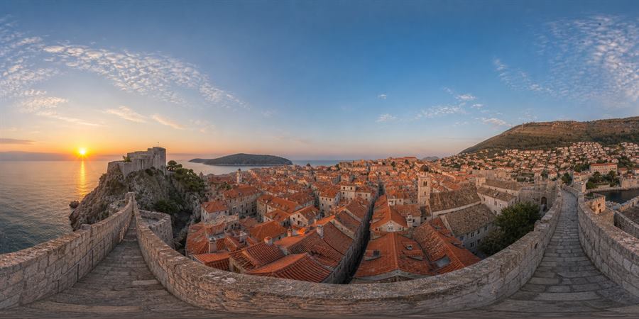 Croatia Dubrovnik Old Town Sunrise Panorama 360 panoramic photo