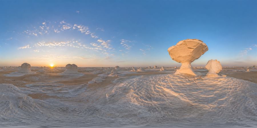 Egypt White Desert Farafra Sunrise Panorama 360 panoramic photo