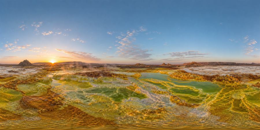 Ethiopia Danakil Depression Sunrise Panorama 360 panoramic photo