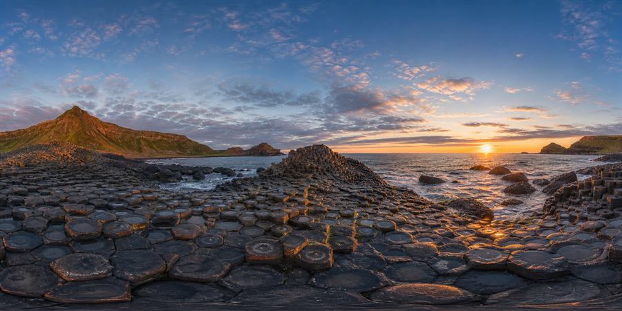 Giant's Causeway Basalt Sunrise Panorama 360 panoramic photo