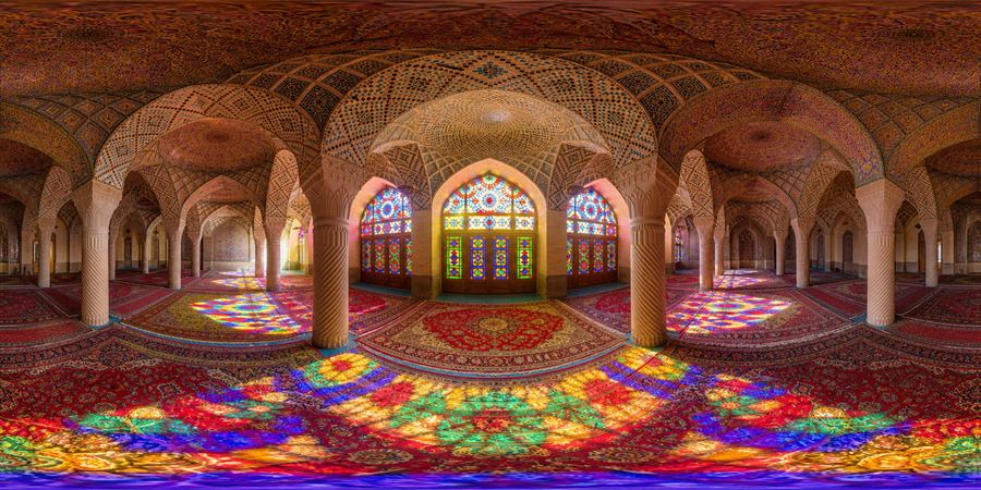 Iran Nasir al-Mulk Mosque Shiraz Panorama 360 panoramic photo