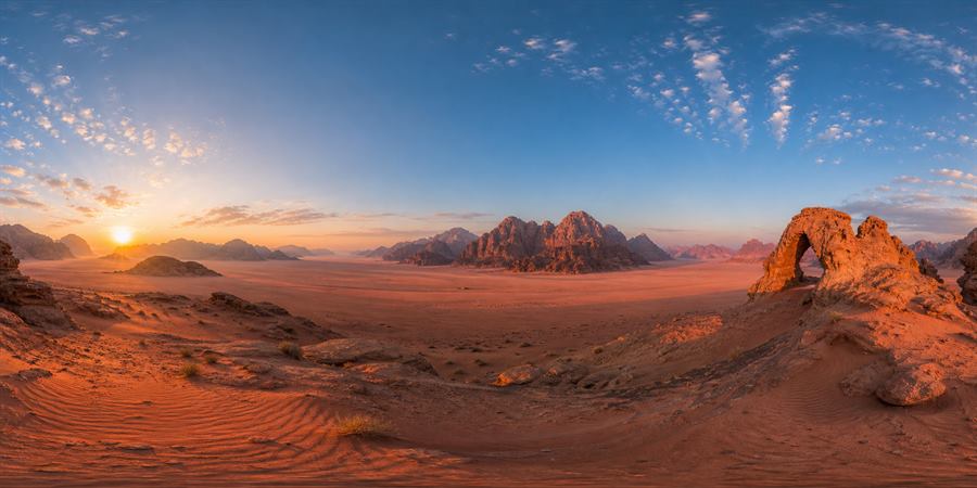 Jordan Wadi Rum Desert Sunrise Panorama 360 panoramic photo