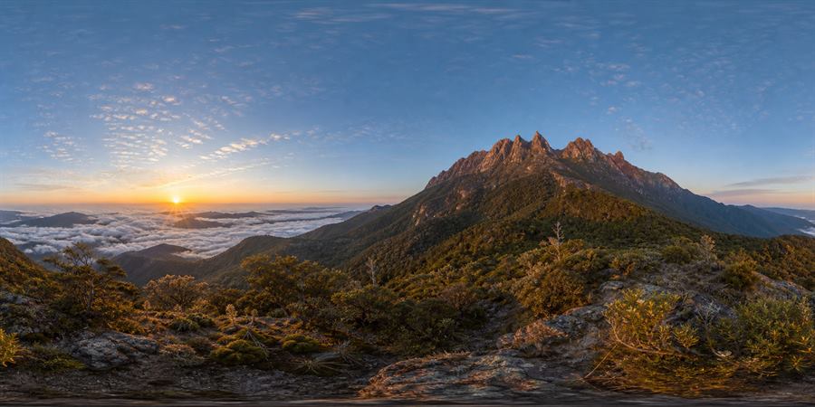 Malaysia Mount Kinabalu Sunrise Panorama 360 panoramic photo