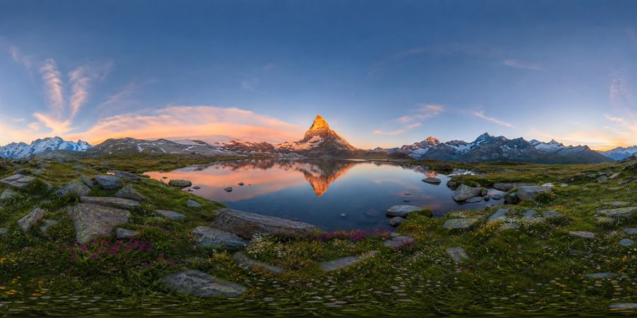 Matterhorn Zermatt Sunrise 360 panoramic photo