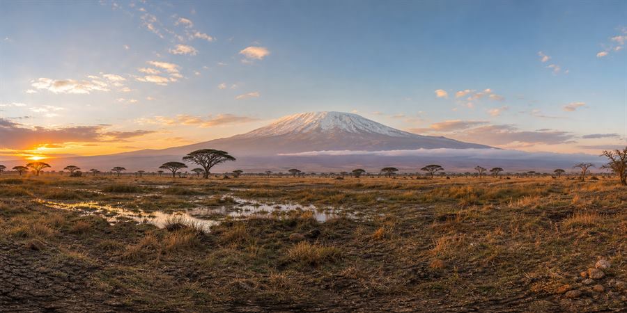 Mount Kilimanjaro Amboseli Sunrise 360 panoramic photo