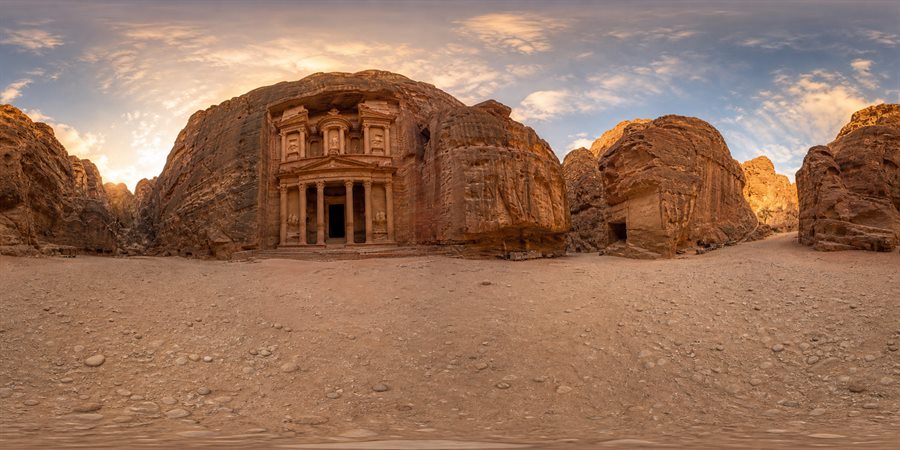 Petra Treasury Jordan Panorama 360 panoramic photo
