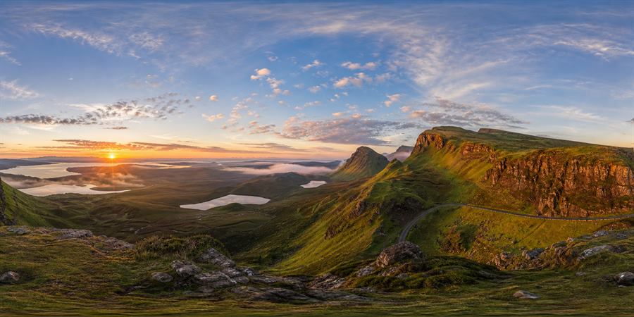 Scotland Isle of Skye Quiraing Sunrise Panorama 360 panoramic photo
