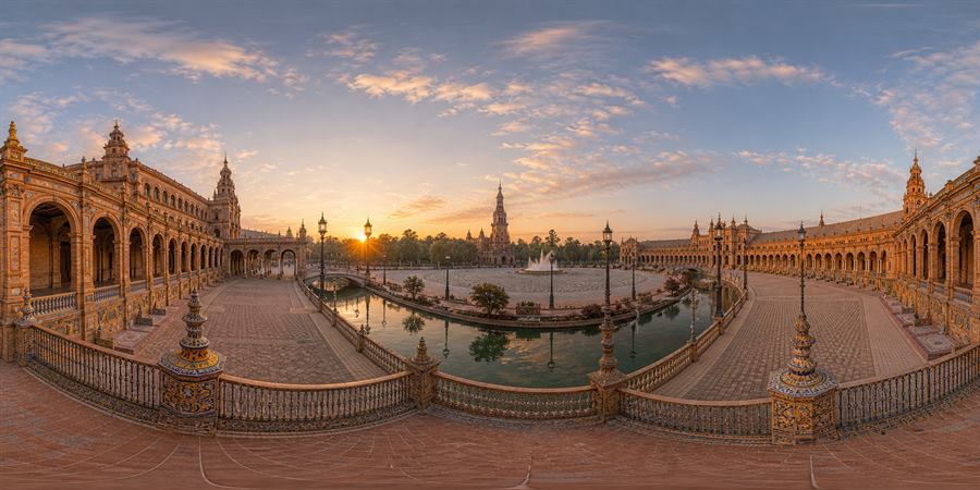 Seville Plaza de Espana Sunrise Panorama 360 panoramic photo