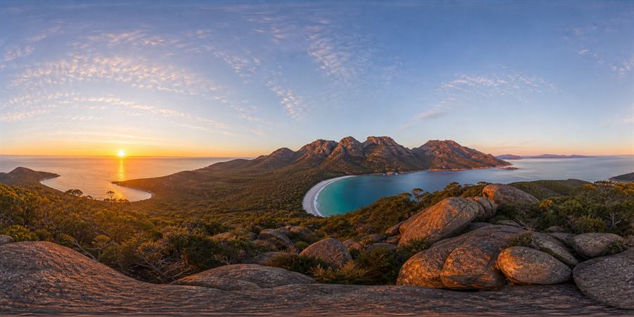 Tasmania Wineglass Bay Sunrise Panorama 360 panoramic photo