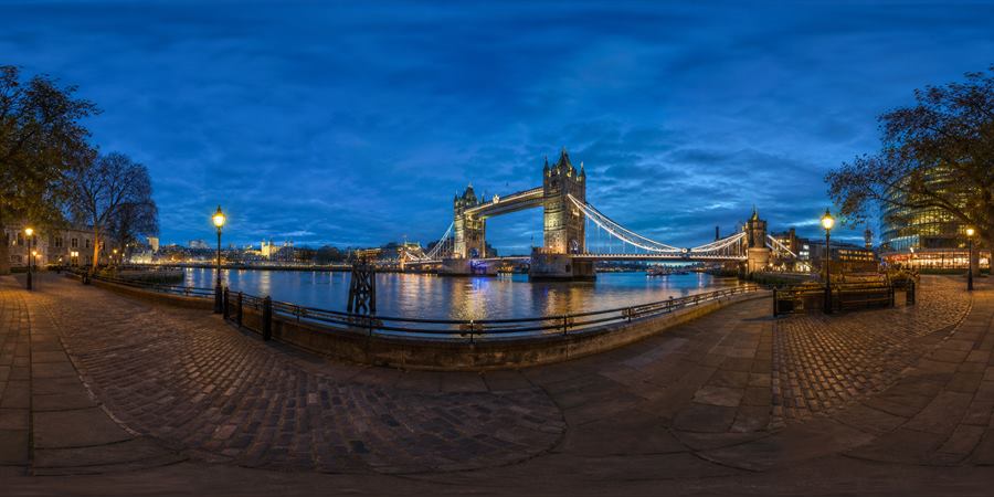 Tower Bridge London Twilight 360 panoramic photo