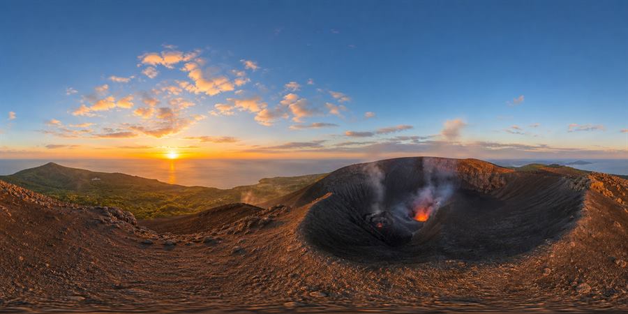 Vanuatu Mount Yasur Volcano Sunrise Panorama 360 panoramic photo