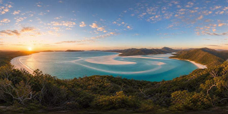 Whitehaven Beach Whitsundays Sunrise Panorama 360 panoramic photo